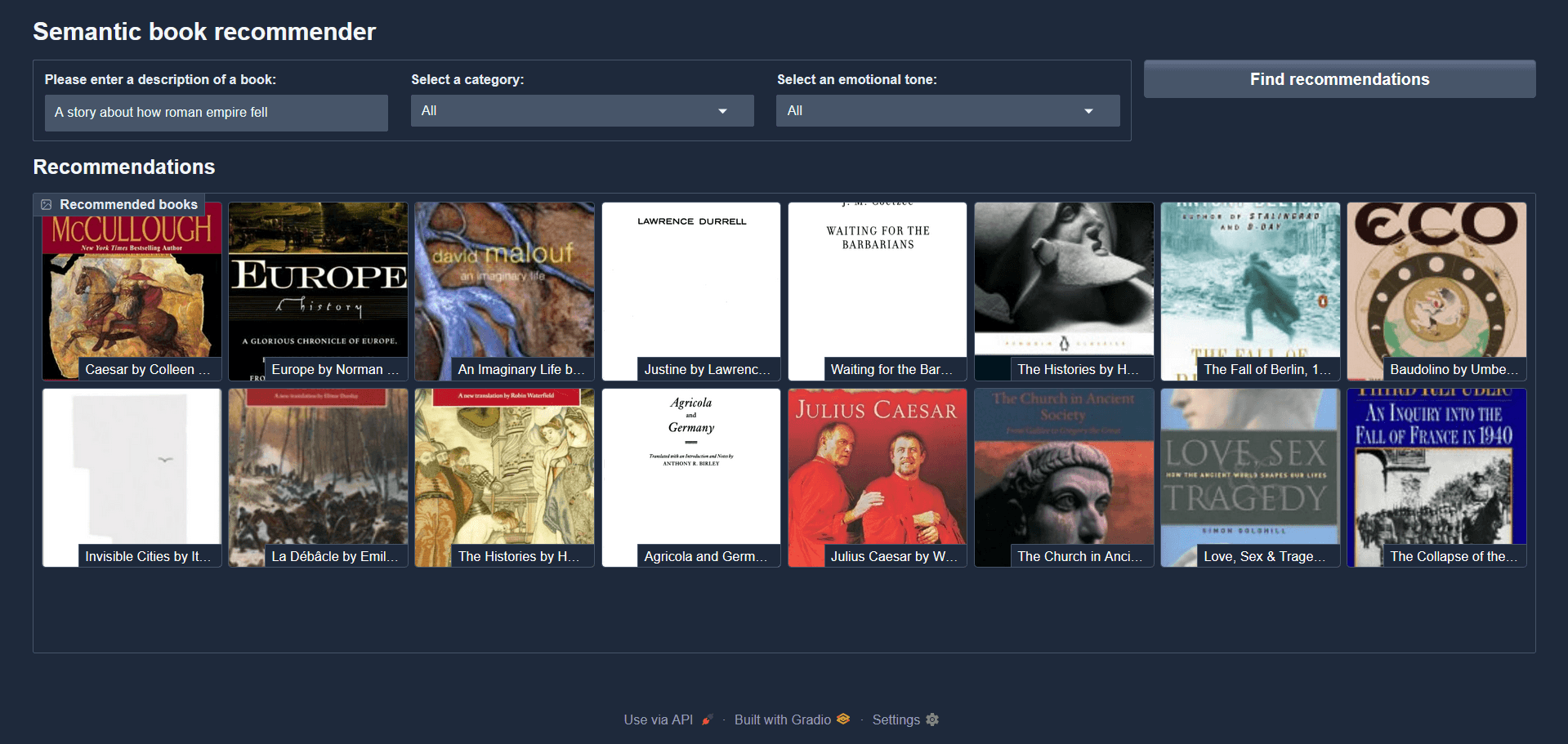 Semantic Book Recommender
