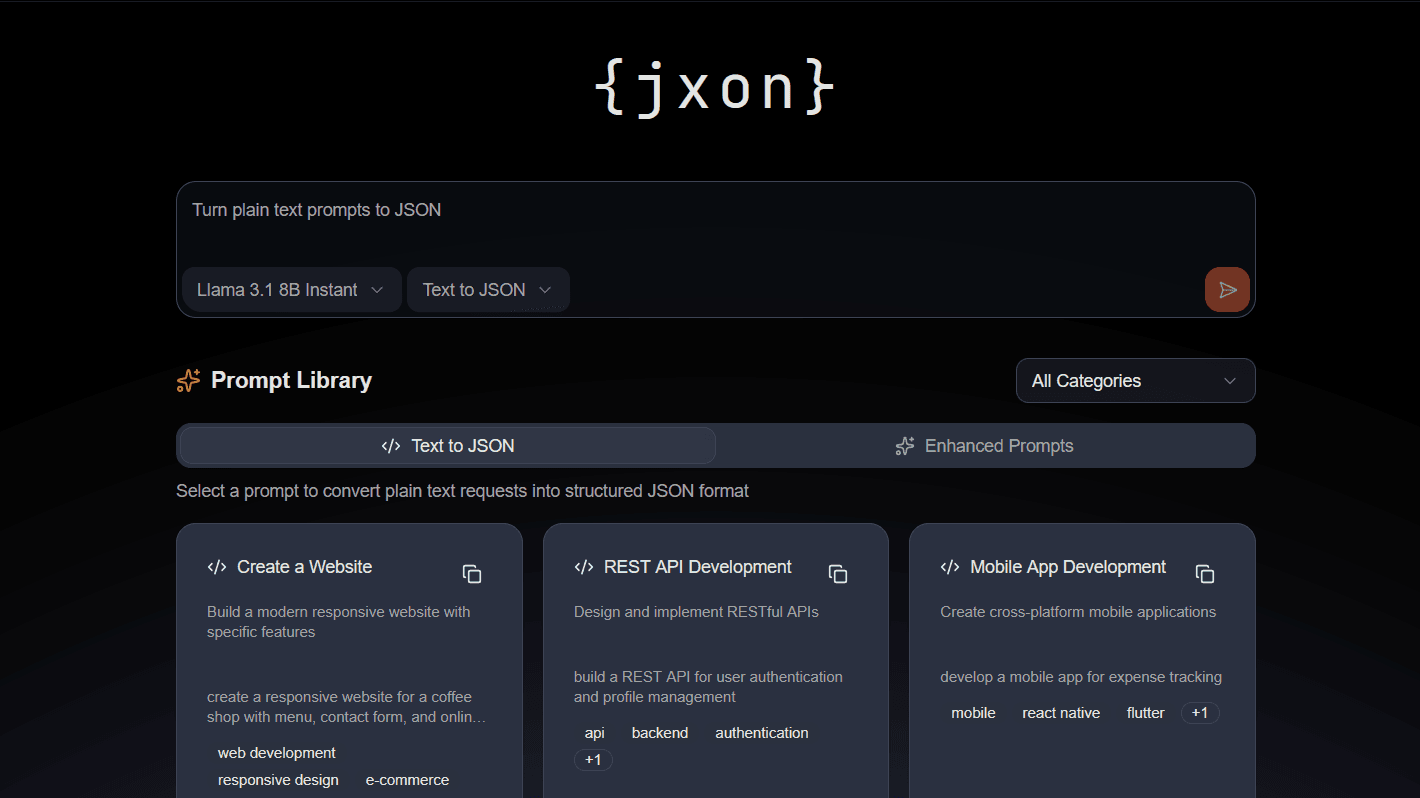 JXON | Text to JSON Prompts